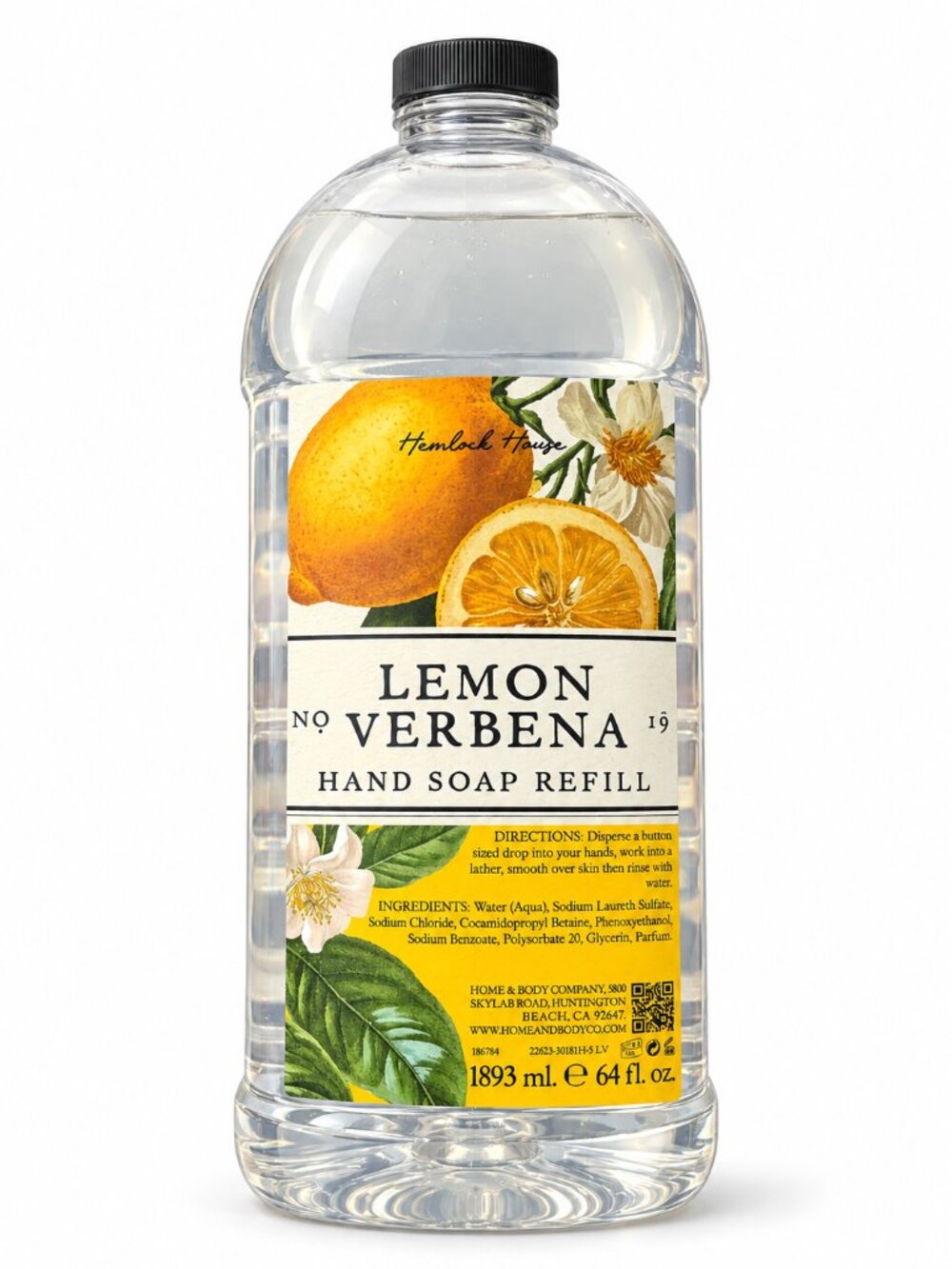 Hemlock House Lemon Verbena Hand Soap Refill, 64 fl oz